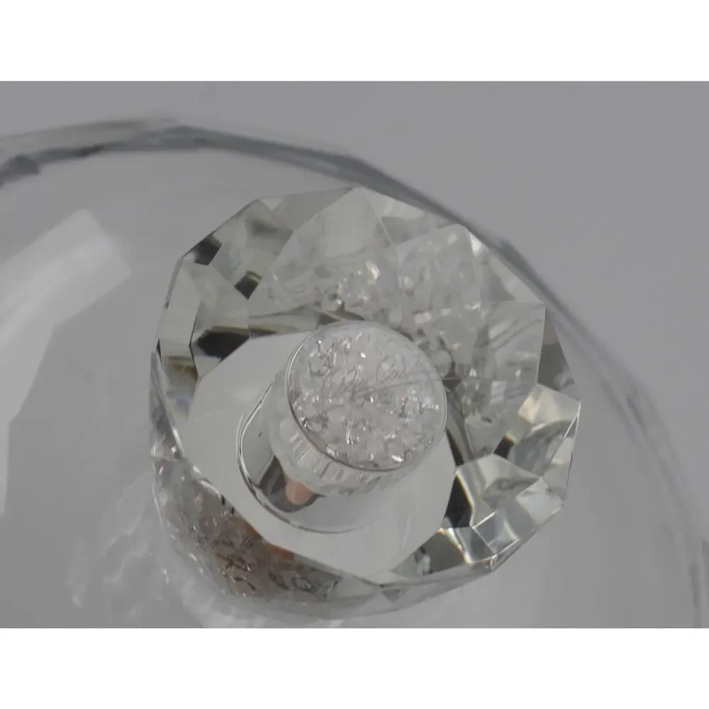 Oleg Cassini Crystal Preston Diamond Footed Trinket Candy Candle Dish 6